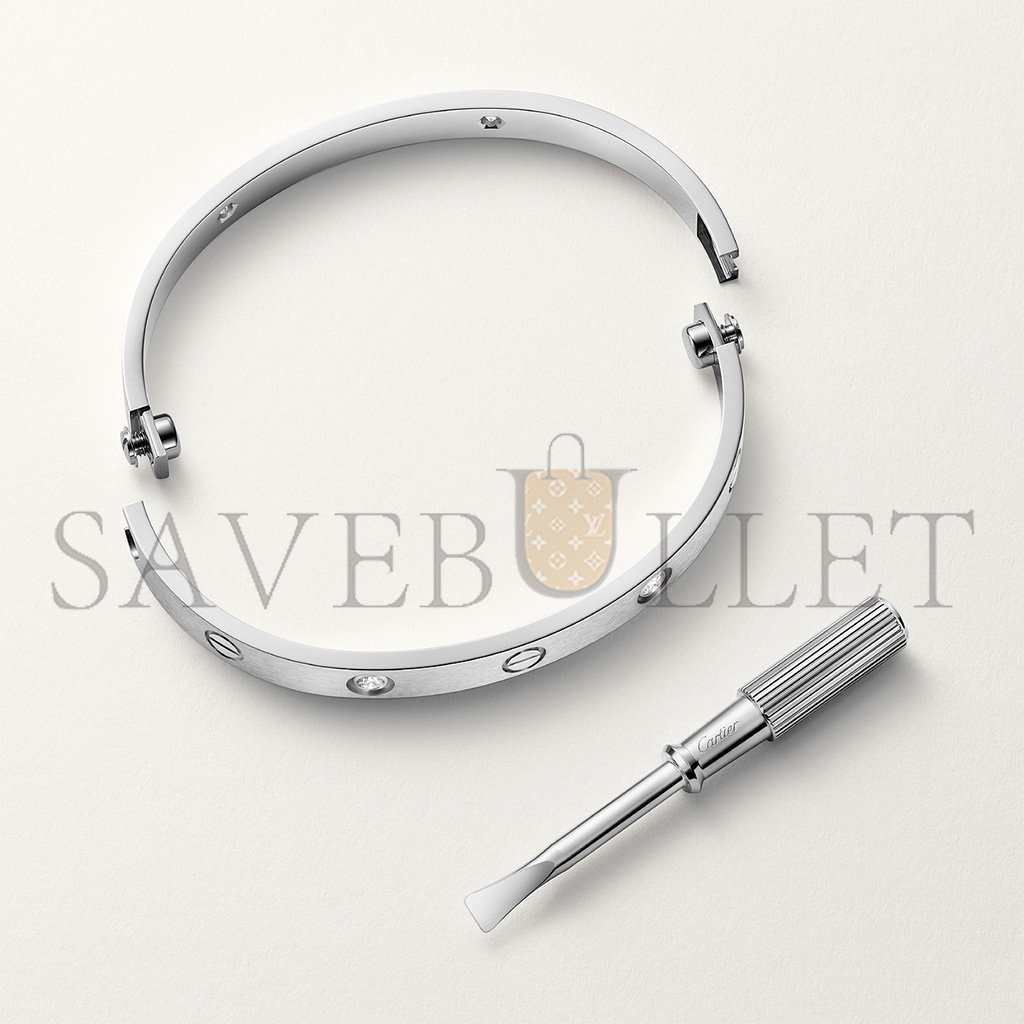 CARTIER BRACELET LOVE, MODÈLE CLASSIQUE, FINITION BROSSÉE, 4 DIAMANTS B6080217